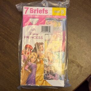 NWT Disney princess girls underwear 7pk size 8